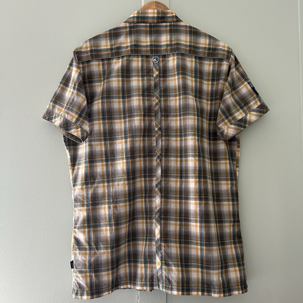 Kuhl Mens M Button Up Shirt Activewear Outdoor Pearl Snap Western Eluxur Plaid - Picture 9 of 11